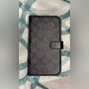 Black Leather Phone Wallet Case